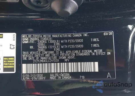 2020 Lexus Rx 350 F Sport Performance from USA, damaged, VIN 2T2YZMDA5LC241559